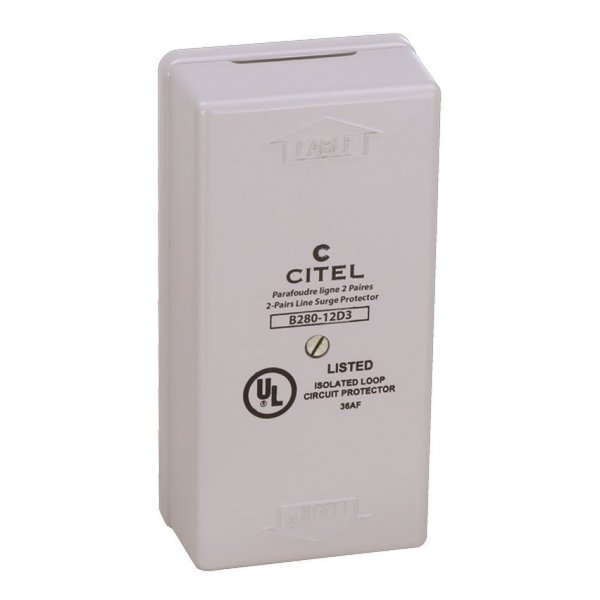 Citel 2-Pair Surface Mount Signal Line Protector, Indoor, 12V, Screw Terminals B280-12D3
